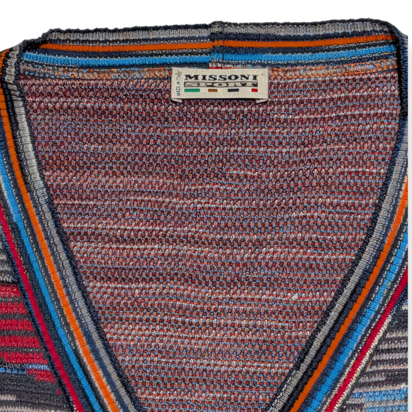 Missoni Sport Jacquard Knit Cardigan Sweater Multicolor Italy Size 58 XL-XXL - Picture 2 of 16